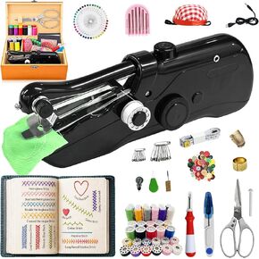 169-Piece Kit Handheld Sewing Machine with Wooden Sewing Box in Kuwait