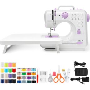Sewing Machine with Extension Table, Mini Sewings Machines Portable Electric Sewing Machine, 12 Stitches Sewing Machines with LED Light, Sewings Accessory Kit, Ideal for Clothing, Pillowcases, Sheets in Kuwait