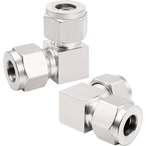 Yoebor Stainless Steel 304 Compression Tube Fitting 90 Degree Elbow 1/4" OD x 1/4" OD, Pack of 2 in Saudi Arabia