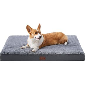 Waterproof Medium Size Dog Crate Bed Orthopedic 35x22 Grey in Kuwait