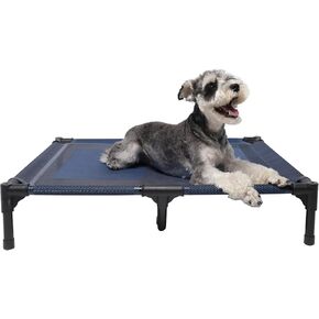 suddus Elevated Dog Bed for Large Dogs 120lb, Breathable Cooling Raised Dog Cot with Dual Support Bars & Metal Frame, No-Slip Feet, Waterproof Pet Bed for Indoor/Outdoor, X-Large, 48 * 36 * 9in, Grey in Kuwait