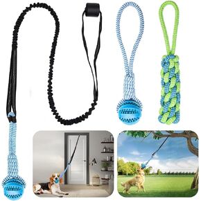 Dog Bungee Toy 5ft for Medium Dogs,Interactive Dog Tug of War Toys Set, Bungee Tether Set with Rope & Ball for Hanging on Trees, Doors,Not for Aggressive Chewers in Kuwait