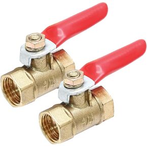 2 Pcs Brass Water Ball Valve, Female to Female Shut Off Valve Hose Barb Tubing Connector Switch Thread Pipe Fitting for Air, Water Pipes（1/4"） in Saudi Arabia