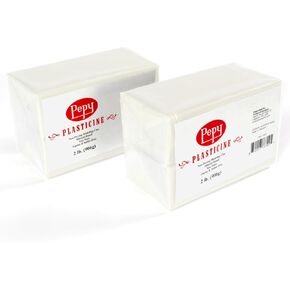 Pepy Reusable and Non-Drying Oil-Based Plasticine Modeling Clay, White, 4 Pounds, Sulfur-Free & Non-Toxic, Great for Kids, Beginners, and Artists, Perfect for Arts and Crafts Projects in Kuwait