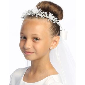 حجاب المناولة الأولى للفتيات من Swea Pea & Lilli - غطاء رأس للمناولة الأولى المقدسة باللون الأبيض مع in Kuwait