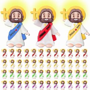 200 Pcs Cross Little Jesus Figures Bulk Easter Religious Cross Jesus Toys, Mini Jesus Figurines in Bulk, Easter Jesus Loves You Christ Toys, School Religious Party Favors Gift for Easter Egg Stuffers in Kuwait