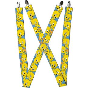 Buckle-Down mens Buckle-down - Tweety Suspenders, Multicolor, 3.5 x 2.5 US in Kuwait