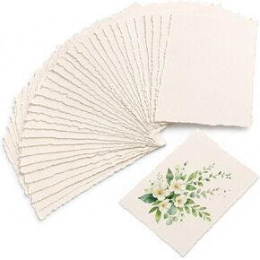 30 Sheets Deckled Edge Paper, Handmade Paper, Textured Paper in Kuwait