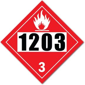 1203 لافتة DOT للمواد الكيميائية الخطرة مكونة من 4 أرقام رقم الأمم المتحدة 10 ¾" x 10 ¾" ملصق فينيل ذاتي اللصق in Kuwait