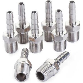 LTWFITTING Bar Production Stainless Steel 316 Barb Fitting Coupler/Connector 3/16" Hose ID x 1/8" Male NPT Air Fuel Water (Pack of 25) in Saudi Arabia
