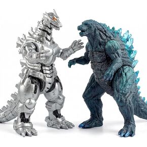 2PCS Big Dragon Earth MechaDragon Figures King of The Monsters - Dragon Figures Kings of The Monsters - 13" & 12" Head-to-Tail, Large Movable Joints Action Movie Series Soft Vinyl in Kuwait