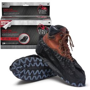 Venom Steel Boot and Shoe Covers, Tough, Easy On, Fits Over Boots, Improved Grip, Value Pack, 12 Pairs Per Box in Saudi Arabia
