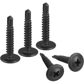 uxcell Phillips Head Self Tapping Screws, 8 x 1-1/2" Carbon Steel Self Drilling Sheet Metal Screw Black 50pcs in Saudi Arabia