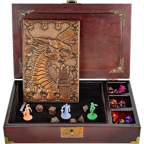 Dungeons and dragons starter set 3 in 1 - dnd dice tray with metal dnd set - dnd dice box | DND starter set with dnd journal (200 Page) - dnd starter kit for Dungeons & Dragons Players in Kuwait