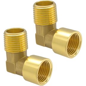 Hooshing 2PCS 90 Degree Street Elbow 3/4" NPT Male x 3/4" NPT Female Brass Pipe Fittings in Kuwait