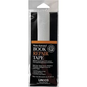 Lineco, Water-Activated Book Repair Tape, for Hinge Covers, Repair Pamphlets, Covers and Paper Pages, Non-Yellowing, Neutral pH, 1 Inch x 36 Inch in Kuwait