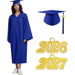 Tnghui Unisex Matte Graduation Gown Cap 2023/2024 Year Charm for High School Rich in Color in Kuwait