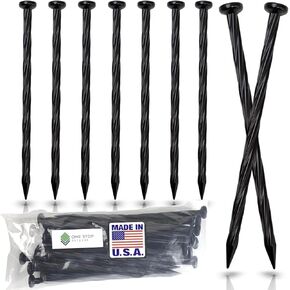 50-Pack - USA Made - 8" Inch Plastic Edging Nails, Spiral Nylon Landscape Stake/Anchoring Spikes Nail for Paver Edging, Weed Barrier, Artificial Turf & More (Fits Most Brands Dimex EasyFlex Proflex) in Saudi Arabia
