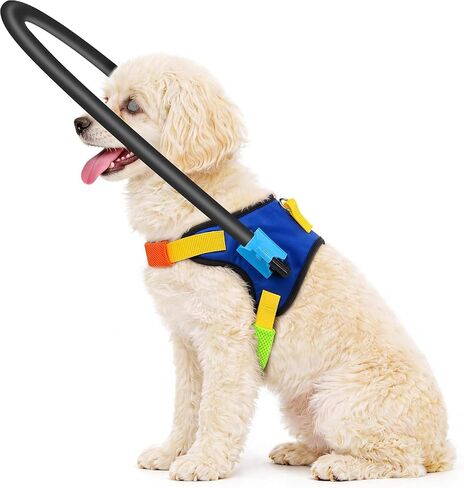 Blind Dog Halo Harness, Adjustable Blind Dog Collar with Protective Ring, Safe Walking Aid for Visually Impaired Pets, Comfortable Vest Design,18"-22" in Saudi Arabia