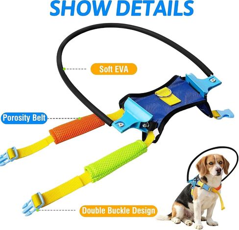 Blind Dog Halo Harness, Adjustable Blind Dog Collar with Protective Ring, Safe Walking Aid for Visually Impaired Pets, Comfortable Vest Design,18"-22" in Saudi Arabia