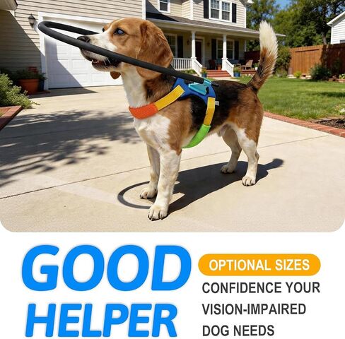 Blind Dog Halo Harness, Adjustable Blind Dog Collar with Protective Ring, Safe Walking Aid for Visually Impaired Pets, Comfortable Vest Design,18"-22" in Saudi Arabia