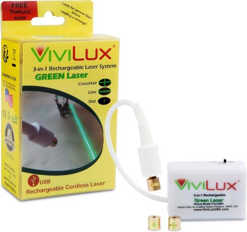 ViviLux 3-in-1 Red Laser Guide, Cordless Rechargeable Sewing Light, 20+ Hr in Kuwait