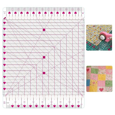 Slotted Quilting Ruler,12.5"X12.5"Slotted Ruler,Slotted Ruler for Quilting in Kuwait