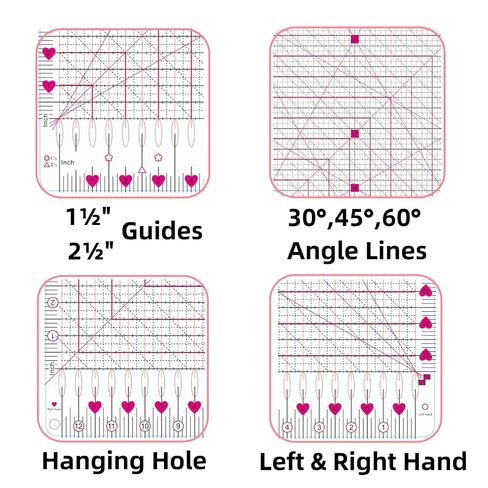 Slotted Quilting Ruler,12.5"X12.5"Slotted Ruler,Slotted Ruler for Quilting in Kuwait