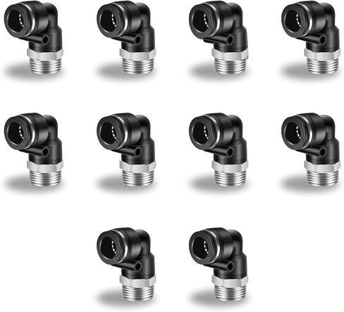 10 Pcs Push to Connect Fittings 5/32 Inch Tube OD x 1/4 Inch NPT Thread Pneumatic Male Elbow Quick Connect Air line fittings in Saudi Arabia