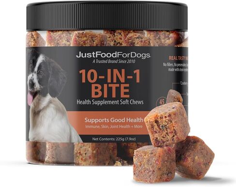 JustFoodForDogs Skin & Allergy Aid, Dog Allergy Chews for Skin & Coat -45Ct in Saudi Arabia