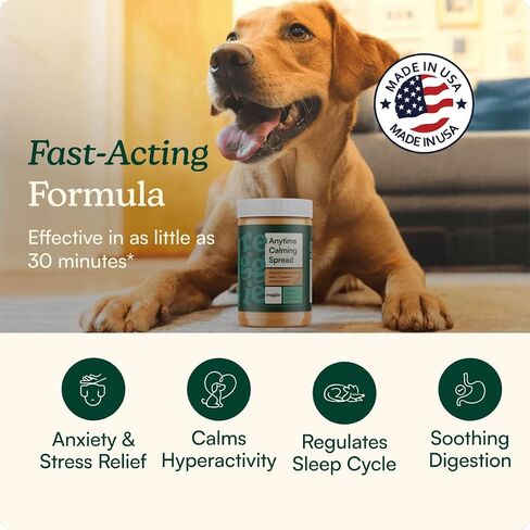Reggie Calming Peanut Butter for Dogs, 100% Natural Dog Peanut Butter with Melatonin & L-Theanine, Lick Mat Spread for Short-Term Dog Anxiety Relief, Made in USA 16oz in Saudi Arabia