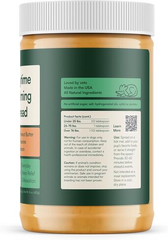 Reggie Calming Peanut Butter for Dogs, 100% Natural Dog Peanut Butter with Melatonin & L-Theanine, Lick Mat Spread for Short-Term Dog Anxiety Relief, Made in USA 16oz in Saudi Arabia