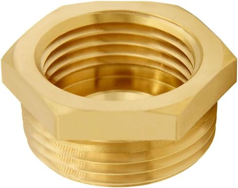 Brass Garden Hose Bushing 3/4"GHT Female to 1"NPT Male Thread Reducer Adapter Water Hose Nipple Reducing Convert Pipe Fittings Connector in Kuwait