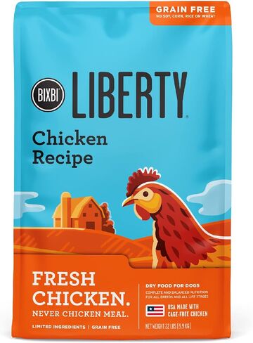 BIXBI Liberty Grain-Free Dry Dog Food, Chicken Recipe – Fresh Meat, High Protein, No Meat Meals – USA Made, 4 lbs in Saudi Arabia
