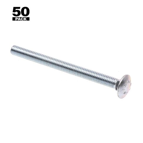 Prime-Line 9063153 Carriage Bolts, 5/16 In.-18 X 4 In., A307 Grade A Zinc Plated Steel (50 Pack) in Kuwait