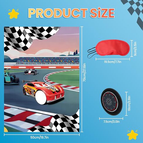 Pin The Wheel On The Car Party Game, 21 X 28 Inches Poster in Kuwait