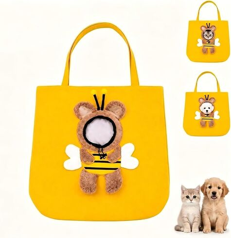 Paw Peek Bag Breathable Canvas Pet Tote Carrier, Head Out Adjustable Neck Travel Bag for Small Cat Dog Outdoor in Kuwait