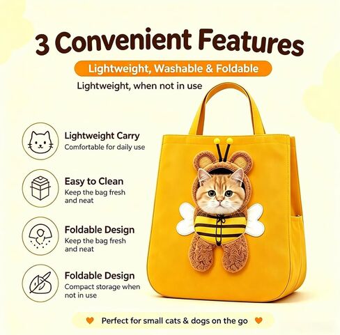 Paw Peek Bag Breathable Canvas Pet Tote Carrier, Head Out Adjustable Neck Travel Bag for Small Cat Dog Outdoor in Kuwait