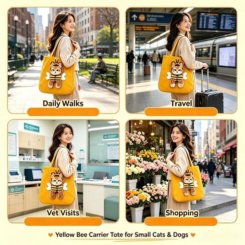 Paw Peek Bag Breathable Canvas Pet Tote Carrier, Head Out Adjustable Neck Travel Bag for Small Cat Dog Outdoor in Kuwait