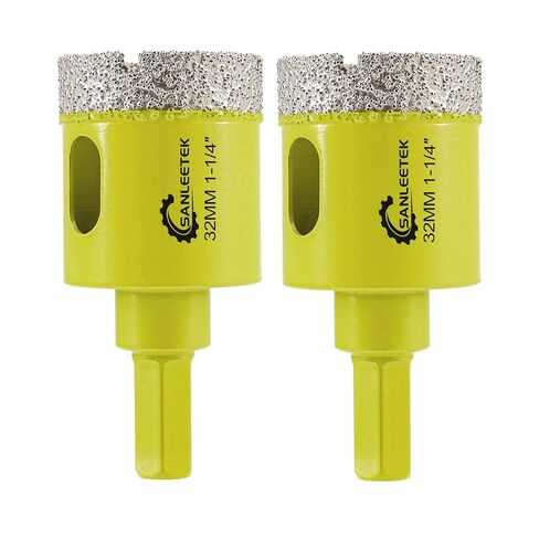 Dry Diamond Drill Bits Set - 5pcs 1/4"(6mm) Hole Saw Kit with Hexagonal Shank for Ceramic Porcelain Tile Granite Marble Quartz Artificial Stone SANLEETEK in Kuwait