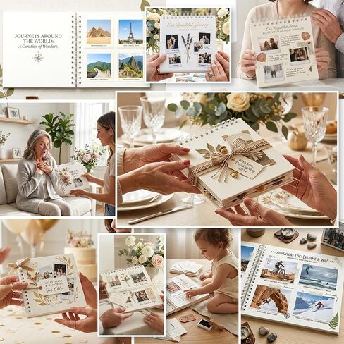 Small Scrapbook Album, Portable Small Scrapbook 7x7 Inches, 40 Pages, 360° Rotating Spiral Mini Scrapbook for 4"x6" Photos, Scrapbooking for Drawing, Collage, Doodling, DIY, Photos and Tickets in Saudi Arabia