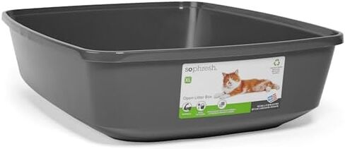 So Phresh by Petco Open Cat Litter Box Charcoal X-Large 22.4" L X 16.9" W X 5.4" H in Saudi Arabia