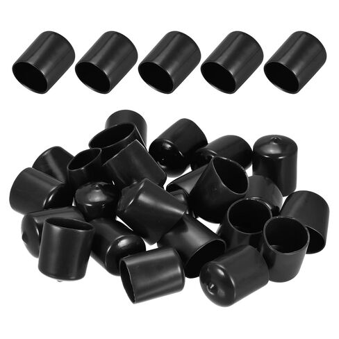 DMiotech 25 Pack 1" ID Black Screw Thread Protectors Rubber End Caps Bolt Covers for Screw Bolt Furniture Pipe in Kuwait