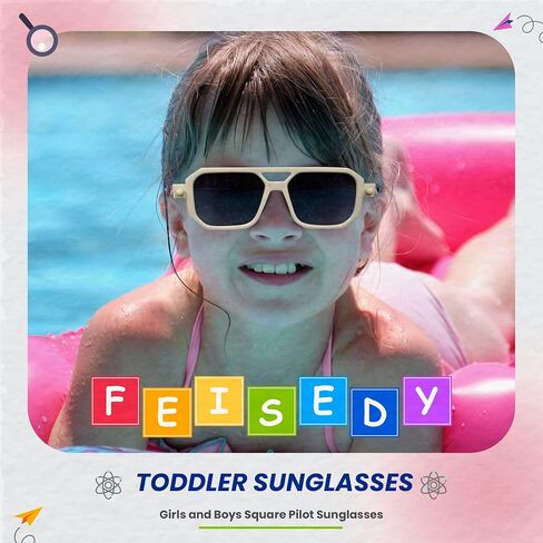 FEISEDY Kids Polarized Sunglasses Rubber Trendy Pilot for Boys Girls Age 3-14 UV400 Sport Outdoor Toddler B2789 in Kuwait