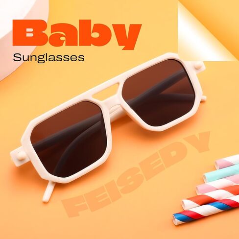 FEISEDY Kids Polarized Sunglasses Rubber Trendy Pilot for Boys Girls Age 3-14 UV400 Sport Outdoor Toddler B2789 in Kuwait