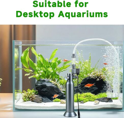 Desktop CO2 Regulator with 80g Disposable CO2 Cartridge with Solenoid Valve, Complete Aquarium CO2 System, Compatible with 5/8" Threaded for Nano Aquariums in Kuwait