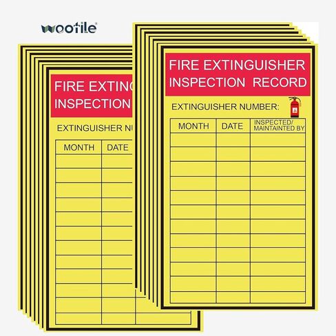 Monthly Fire Extinguisher Inspection Tags Stickers Safety Stickers 3x5 Inch Year Maintenance Extinguisher Recharge and Inspection Record Labels Inventory Sticker 60Pcs Check Record Vinyl Sticker Label in Kuwait