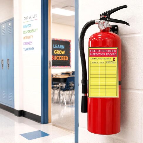 Monthly Fire Extinguisher Inspection Tags Stickers Safety Stickers 3x5 Inch Year Maintenance Extinguisher Recharge and Inspection Record Labels Inventory Sticker 60Pcs Check Record Vinyl Sticker Label in Kuwait