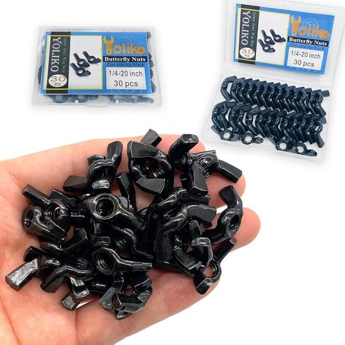 40 PCS 3/16-24 Inch Wingnuts, Quality Carbon Steel Wing Nuts Black Zinc Plated Fasteners Parts Butterfly Nut, Hand Twist Tighten Hardware Nuts Butterfly Wing-Nut 3/16-24" Assorted Kit in Saudi Arabia