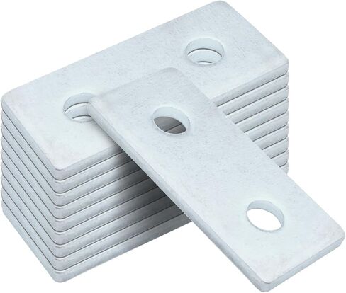 10 Pcs Flat Plate Connector Bracket 2 Hole Tie Plate Splice Plate Fit for ½" Bolt in 1-5/8" Strut Channel Thickness 4.7mm Hole Distance 1¾", Carbon Steel in Kuwait